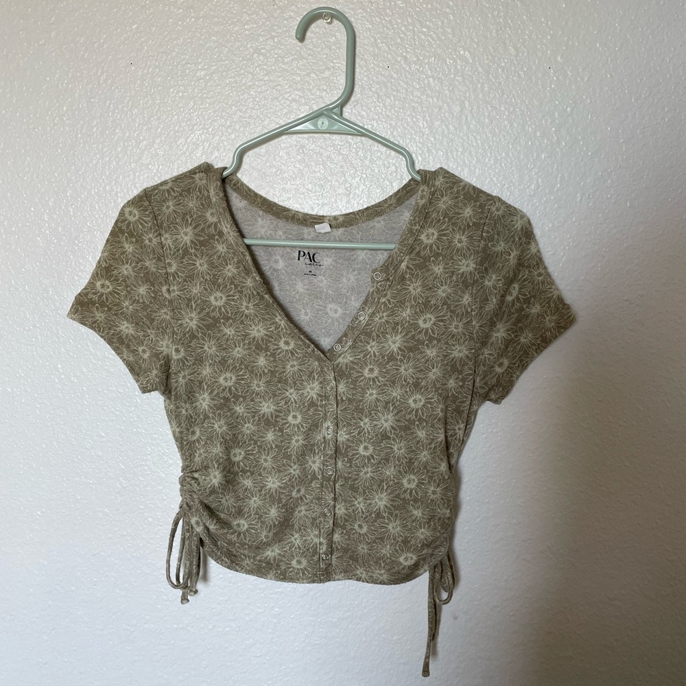 green floral crop top